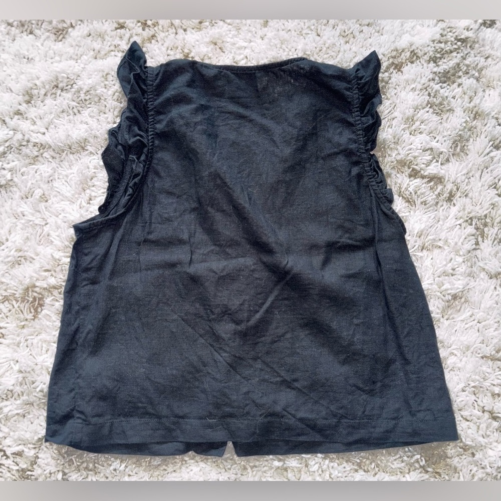 Madewell Ruffled Button Front Linen Blend Top - Picture 3 of 5